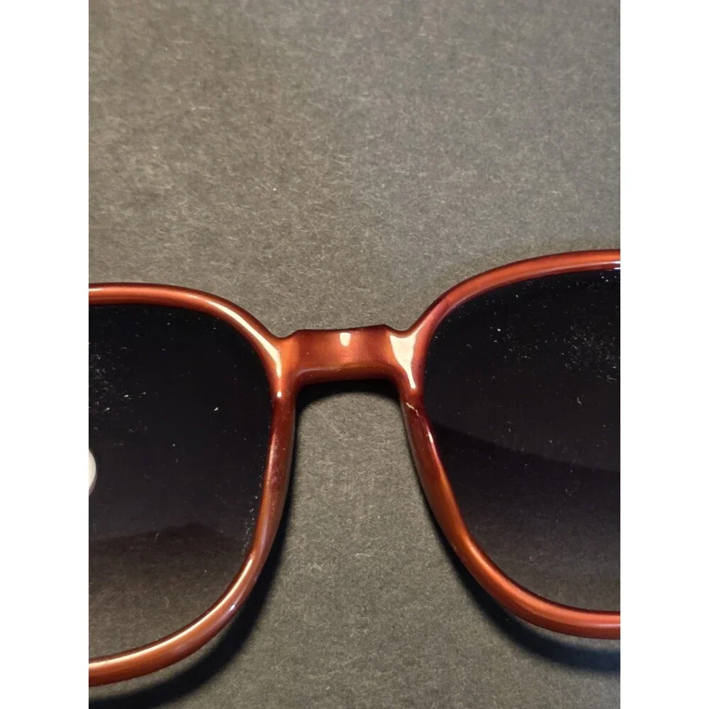 Vintage 1970s Oversized Sunglasses Red Orange Mod Round Square Korea 202 Retro